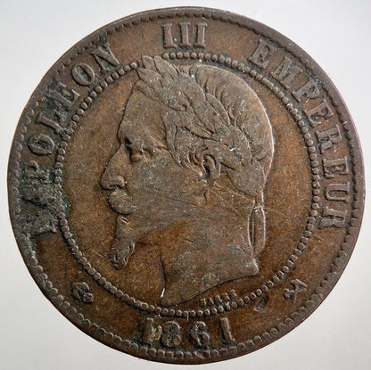 1861 France Dix 10 Centimes Napoleon III Coin | Collectable Grade