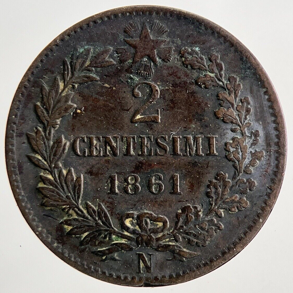 1861 Italy 2 Centesimi Coin | Fine Collectable Grade | a8465