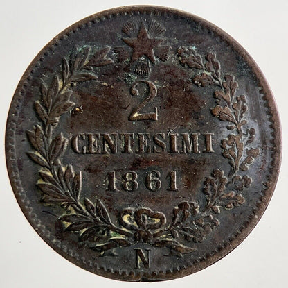 1861 Italy 2 Centesimi Coin | Fine Collectable Grade | a8465