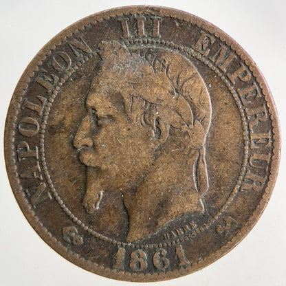 1861 France 5 Centimes Coin | Collectable Grade