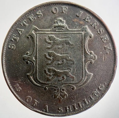 1861 Jersey 1/13th One-Thirteenth-Shilling Coin | Collectable Grade | a7483
