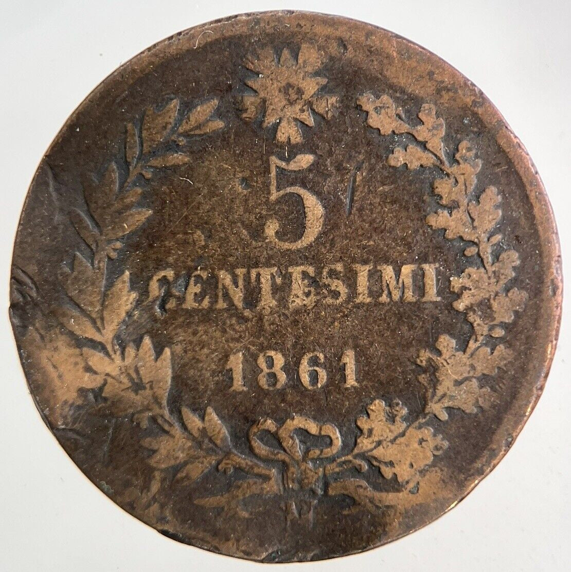 1861 Italy 5 Centesimi Coin | Collectable Grade
