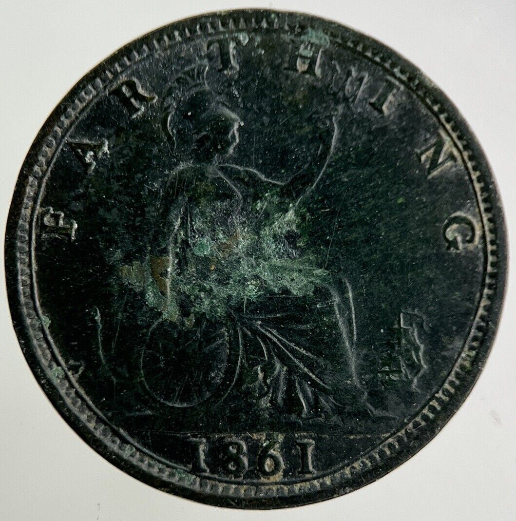 1861 Victoria Farthing Coin | Fine Collectable Grade