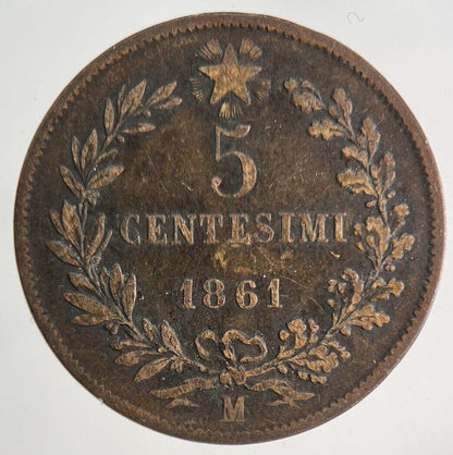 1861 Italy 5 Centesimi Coin | Fine Collectable Grade