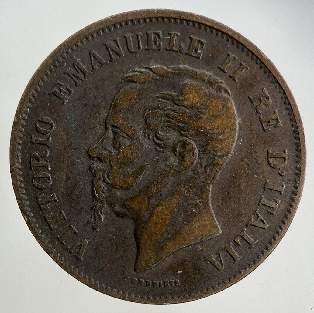 1861 Italy 5 Centesimi Coin | Fine Collectable Grade