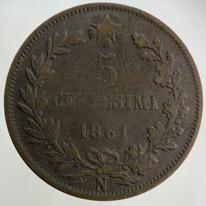 1861 Italy 5 Centesimi Coin | Fine Collectable Grade