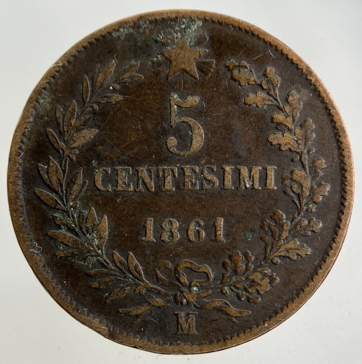 1861 Italy 5 Centesimi Coin | Fine Collectable Grade