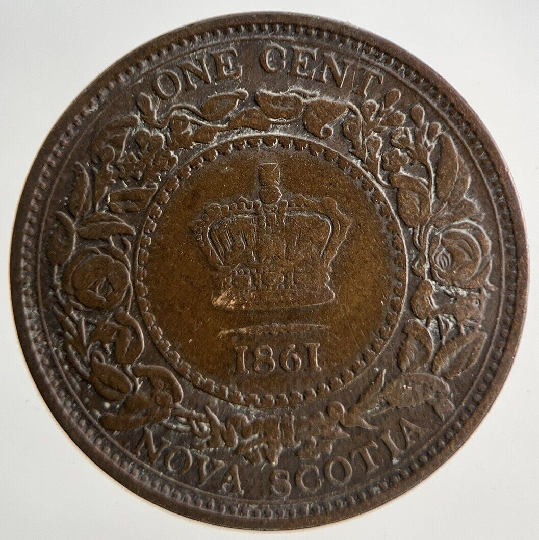 1861 Canada Nova Scotia 1 Cent Coin | Fine Collectable Grade