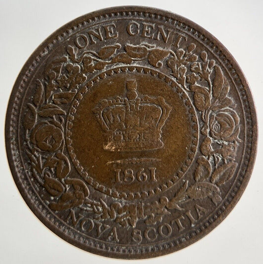 1861 Canada Nova Scotia 1 Cent Coin | Fine Collectable Grade
