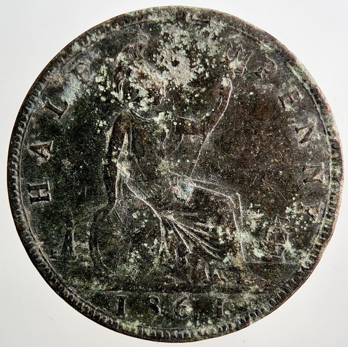 1861 Victoria Half-Penny Coin | Fine Collectable Grade | a3399