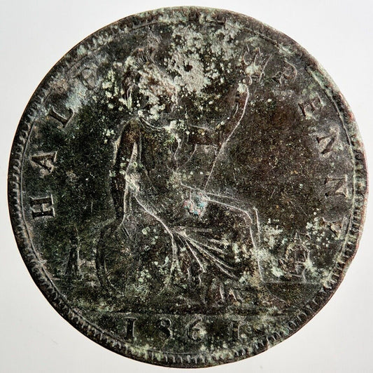 1861 Victoria Half-Penny Coin | Fine Collectable Grade | a3399