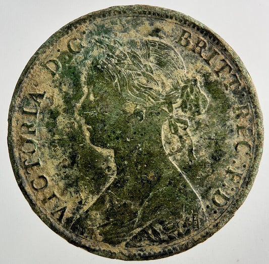 1861 Victoria Half-Penny Coin | Fine Collectable Grade