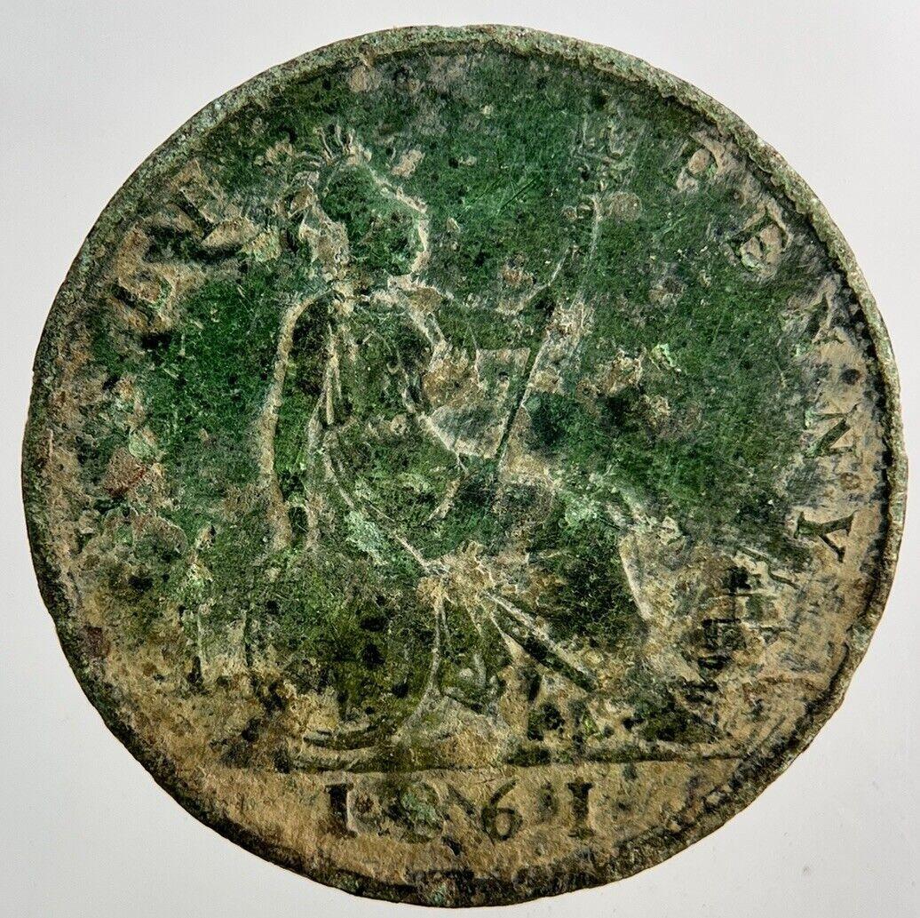 1861 Victoria Half-Penny Coin | Fine Collectable Grade