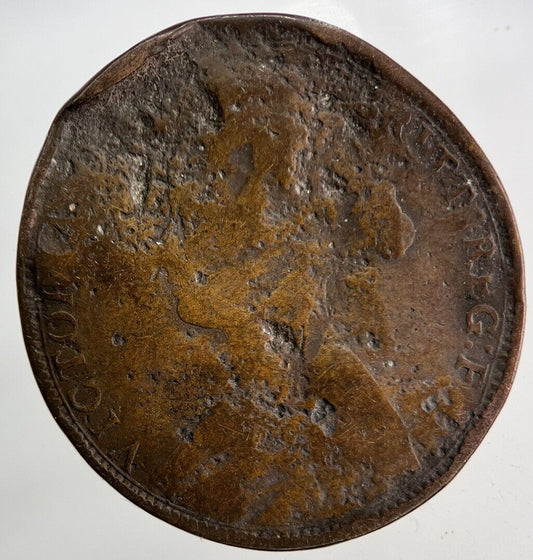 1861 Victoria Half-Penny Coin | Worn Grade