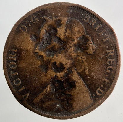 1861 Victoria Half-Penny Coin | Worn Grade