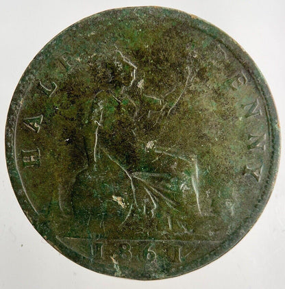 1861 Victoria Half-Penny Coin | Collectable Grade