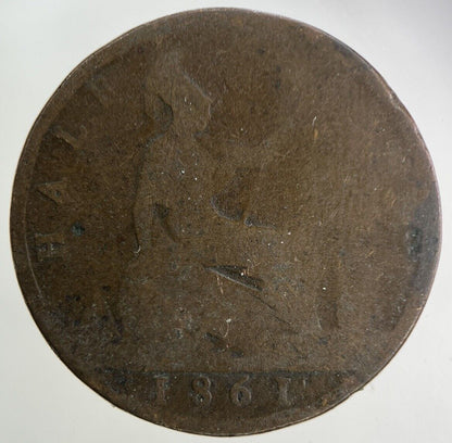 1861 Victoria Half-Penny Coin | Fair Grade