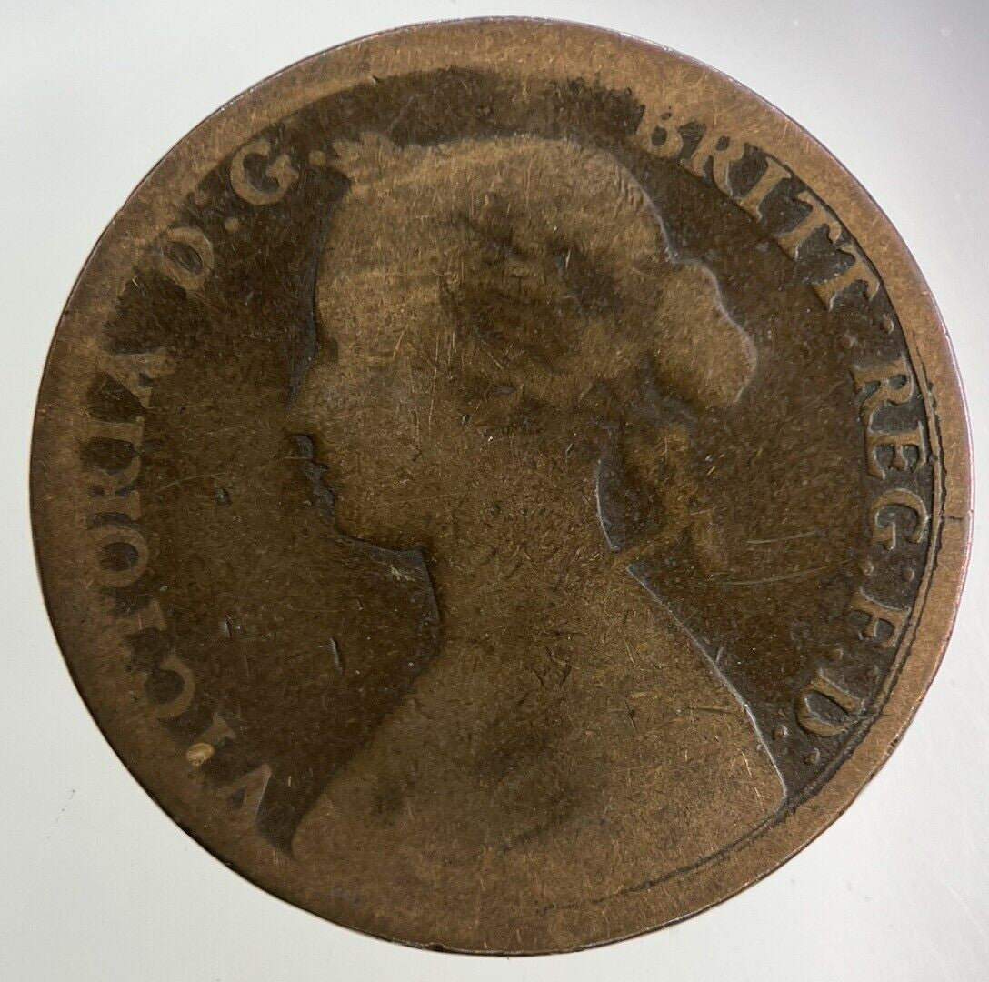 1861 Victoria Half-Penny Coin | Fair Grade
