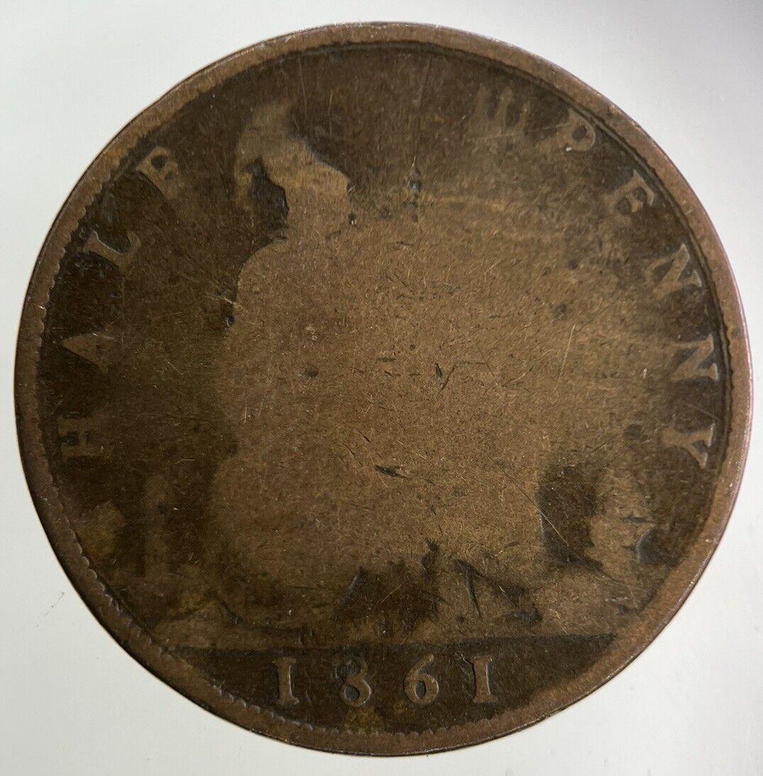 1861 Victoria Half-Penny Coin | Fair Grade