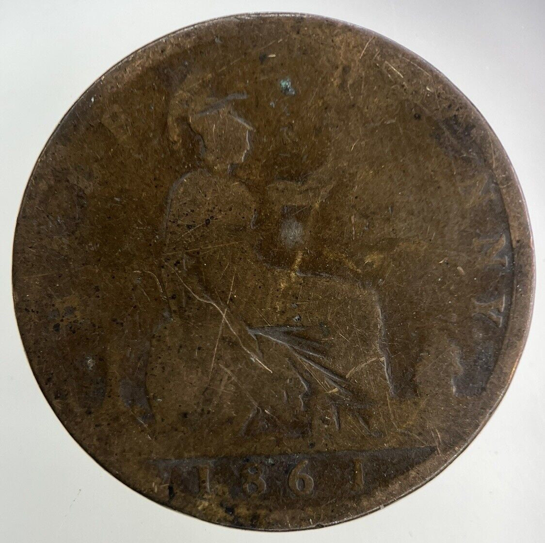 1861 Victoria Half-Penny Coin | Fair Grade