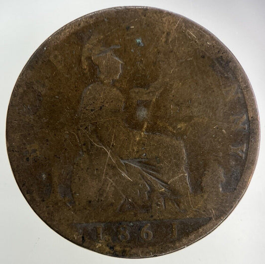 1861 Victoria Half-Penny Coin | Fair Grade