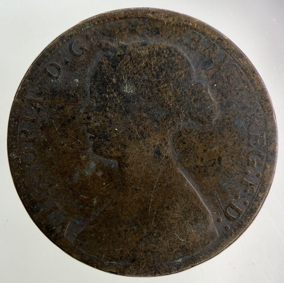 1861 Victoria Half-Penny Coin | Fair Grade
