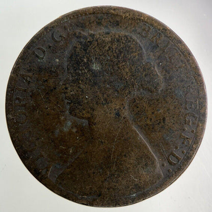 1861 Victoria Half-Penny Coin | Fair Grade