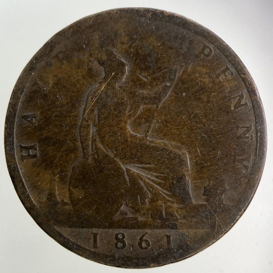 1861 Victoria Half-Penny Coin | Collectable Grade