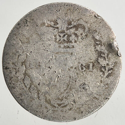 1861 Victoria Silver Threepence Coin | Fair Grade