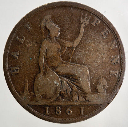 1861 Victoria Half-Penny Coin | Collectable Grade