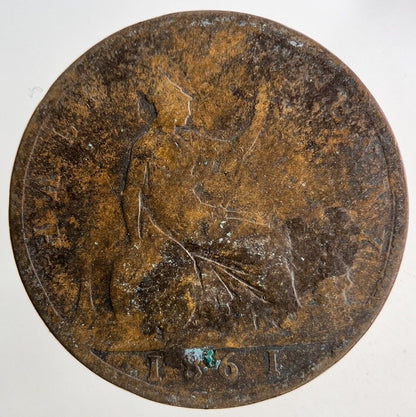 1861 Victoria Half-Penny Coin | Collectable Grade