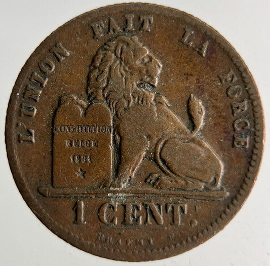 1862 Belgium 1 Cent Coin | Fine Collectable Grade