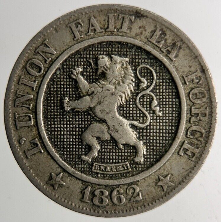 1862 Belgium 10 Centimes Coin | Fine Collectable Grade