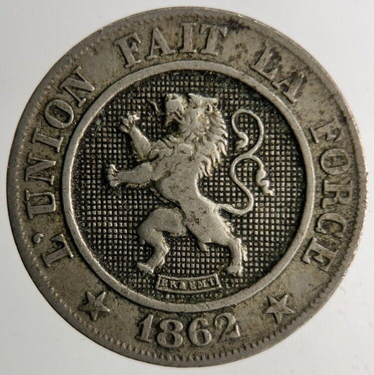 1862 Belgium 10 Centimes Coin | Fine Collectable Grade