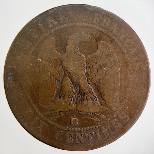 1862 France Dix 10 Centimes Napoleon III Coin | Fair Grade