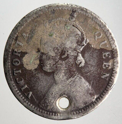 1862 India 1/4 Quarter Rupee Silver Coin | Collectable Grade | a4118