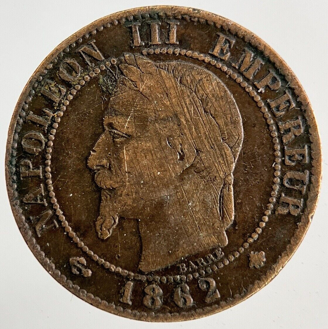 1862 France Un 1 Centime Coin | Fine Collectable Grade