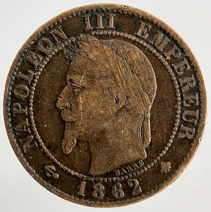 1862 France Un 1 Centime Coin | Fine Collectable Grade
