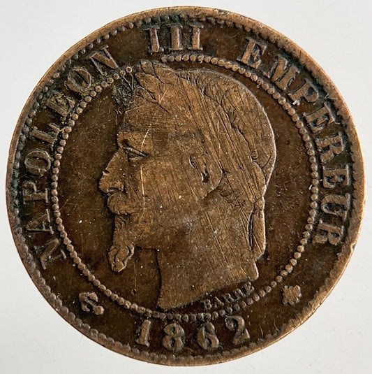 1862 France Un 1 Centime Coin | Fine Collectable Grade