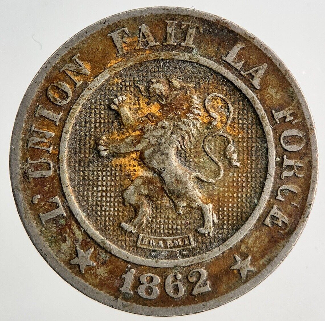 1862 Belgium 10 Centimes Coin | Fine Collectable Grade