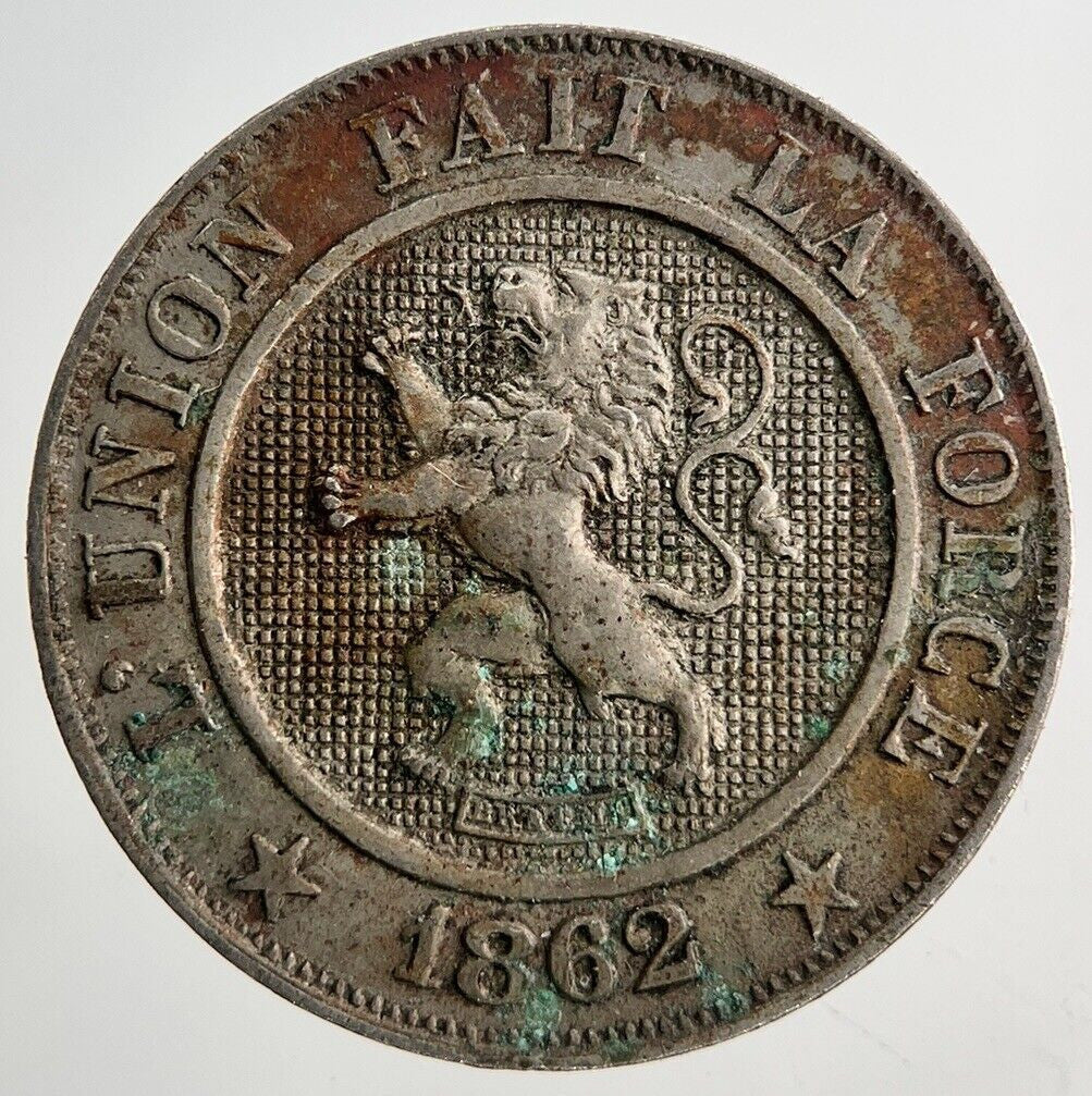 1862 Belgium 10 Centimes Coin | Fine Collectable Grade