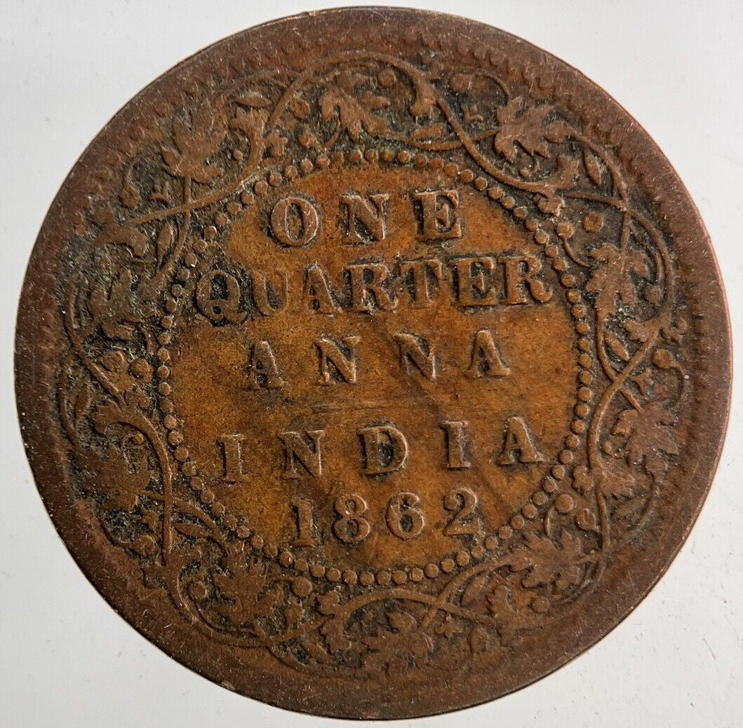 1862 India 1/4 Quarter Anna Coin | Collectable Grade