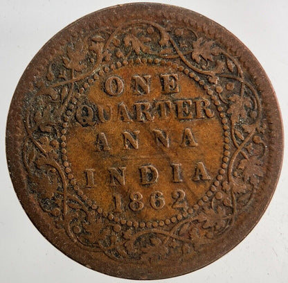1862 India 1/4 Quarter Anna Coin | Collectable Grade