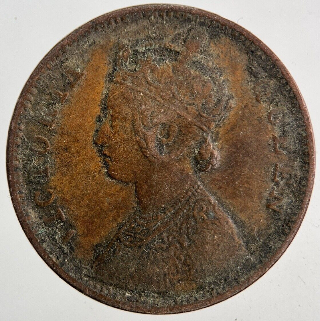 1862 India 1/4 Quarter Anna Coin | Fine Collectable Grade