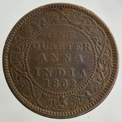 1862 India Quarter 1/4 Anna Coin | Fine Collectable Grade