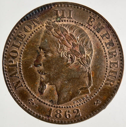 1862 France 2 Centimes Coin | Very High Grade