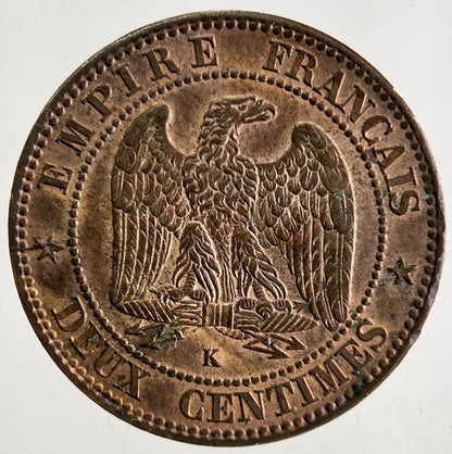 1862 France 2 Centimes Coin | Very High Grade