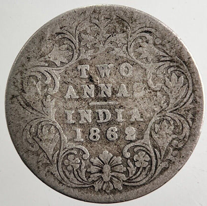 1862 India 2 Annas Silver Coin | Collectable Grade