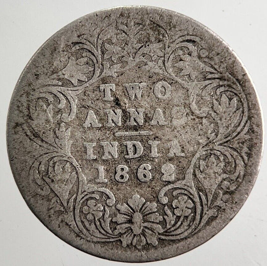 1862 India 2 Annas Silver Coin | Collectable Grade