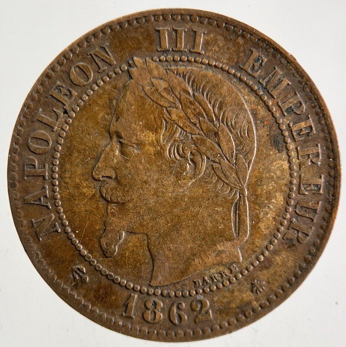 1862 France 2 Centimes Coin | Very High Grade